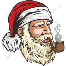 Whimsical Santa Claus with Pipe