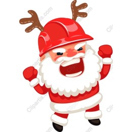 Cheerful Santa Claus with Hard Hat