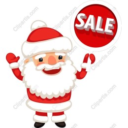 Festive Santa with Sale Sign