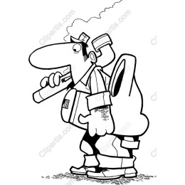 Whimsical Cartoon Handyman
