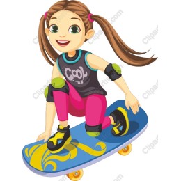 Dynamic Skateboarding Girl