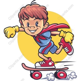 Vibrant Skateboarding Superhero