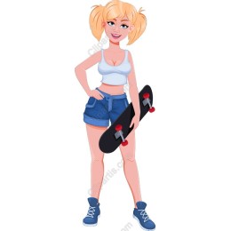 Trendy Skateboard Girl