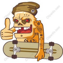 Skull Skateboard Character