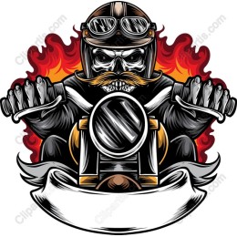 Fierce Motorcycle Rider Skull