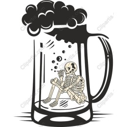 Skeleton in Beer Mug