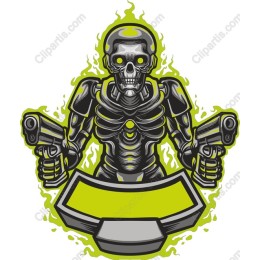 Futuristic Skeleton Gunman