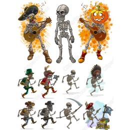 Skeleton Clipart Bundle - Festive