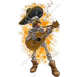 Playful Skeleton Guitar Player