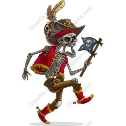 Vibrant Pirate Skeleton