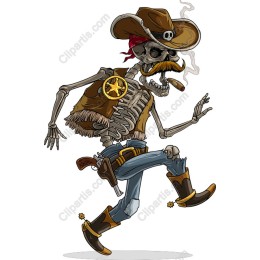 Whimsical Skeleton Cowboy
