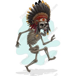 Skeleton in Feathered Headdress