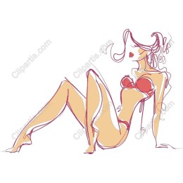 Stylized Woman in Swimwear
