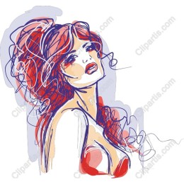 Captivating Red-Haired Woman Drawing