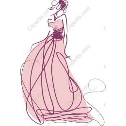Elegant Woman in Flowing Gown