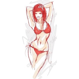 Summer Vibes: Confident Woman in Red Bikini