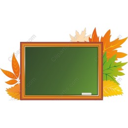 Autumn Chalkboard with Colorful Leaves