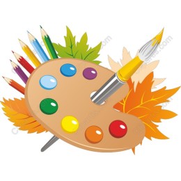 Vibrant Painter's Palette with Autumn Leaves