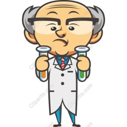 Cheerful Scientist with Test Tubes