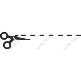 Scissors with Dashed Cut Line
