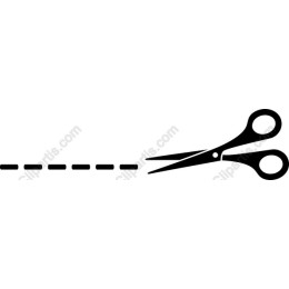 Elegant Scissors with Dashed Line