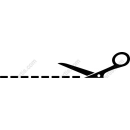 Scissors Cutting Dotted Line