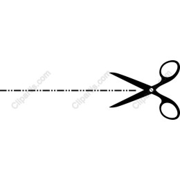 Stylish Scissors with Dashed Cutting Line