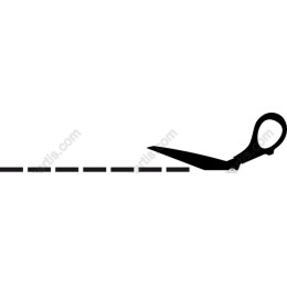 Stylized Scissors with Dashed Line