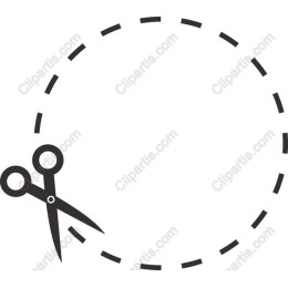 Scissors with Dotted Cut Line