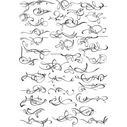 Calligraphic Flourishes Set - 50 Elegant Cliparts