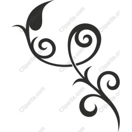 Black Floral Swirl