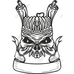 Edgy Skull with Flames