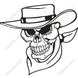 Cowboy Skull with Hat