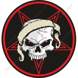Edgy Skull with Pentagram