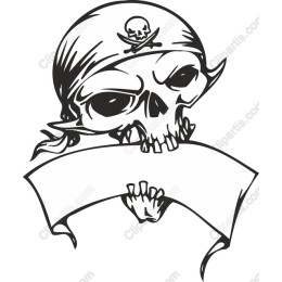 Pirate Skull with Banner Slot