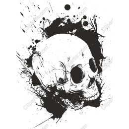 Dynamic Skull Ink Splash