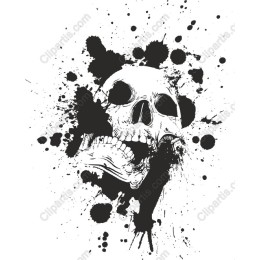 Ink Splatter Skull