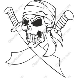 Menacing Pirate Skull with Crossed Swords