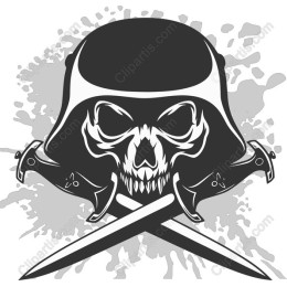 Fierce Military Skull & Crossed Swords