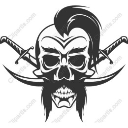 Fierce Skull with Crossed Swords