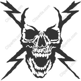 Electrifying Skull and Lightning Bolt