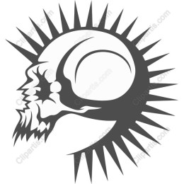 Edgy Skull with Sunburst