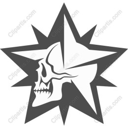 Bold Skull in Starburst