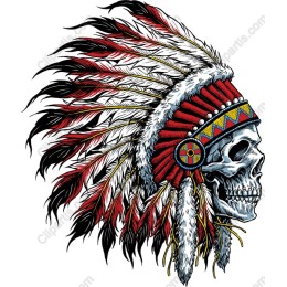 Skull with Native American Headdress