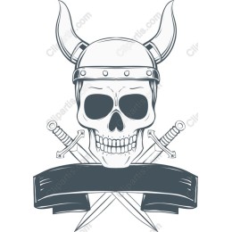 Viking Skull with Crossed Swords