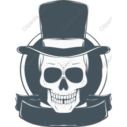 Vintage Skull with Top Hat