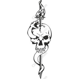Gothic Skull with Serpent