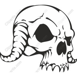 Menacing Horned Skull