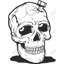 Edgy Skull with Bolt