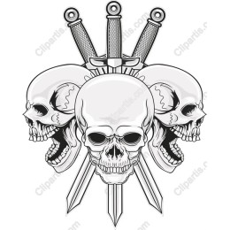 Fierce Three Skull & Swords